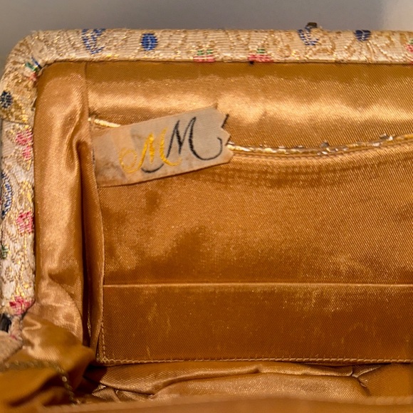 Vintage Gold Floral Clutch